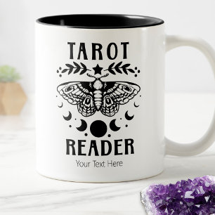 Caneca De Café Em Dois Tons Leitor de Tarot Fase da Lua Divinação Mística da M