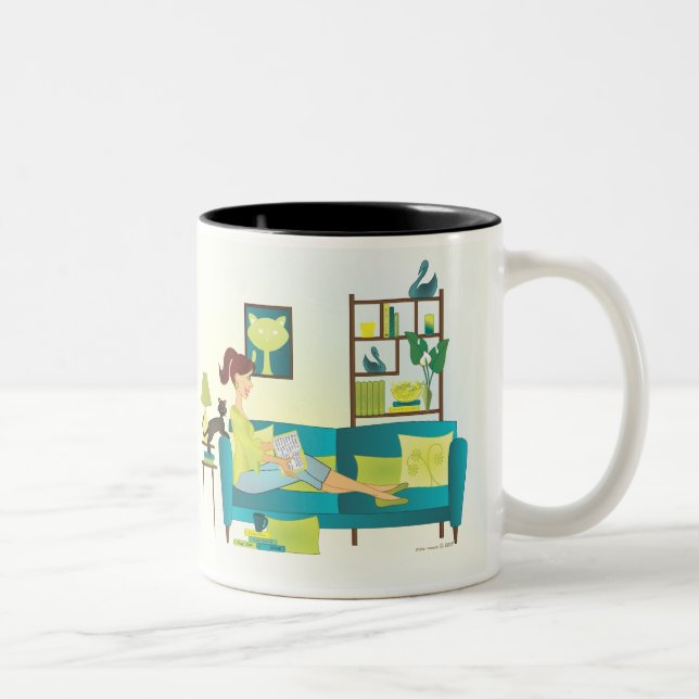 Caneca De Café Em Dois Tons Leitura (Direita)
