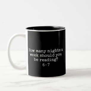 Caneca De Café Em Dois Tons Leitura 6-7 Professor Engraçado Bibliotecário Esco
