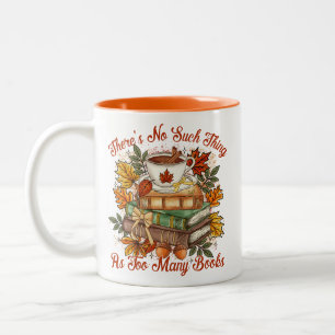 Caneca De Café Em Dois Tons Leitura Aconchegante de Livros de Outono