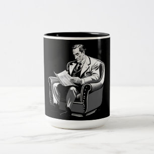 Caneca De Café Em Dois Tons Leitura de Homem
