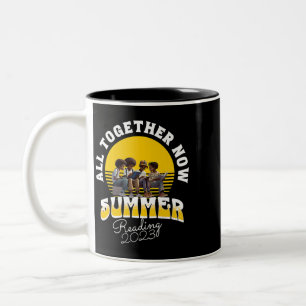 Caneca De Café Em Dois Tons Leitura no Verão Juntos Agora Professores Estudant