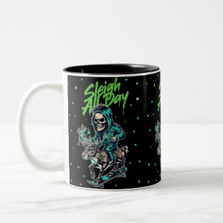 Caneca De Café Em Dois Tons Leitura o dia todo - Andando em caveira