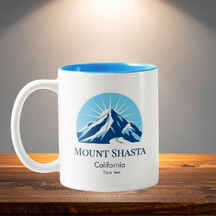 Caneca De Café Em Dois Tons Lembrança da área de esqui resort Monte Shasta Cal