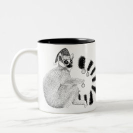 Caneca De Café Em Dois Tons Lemur de Natal