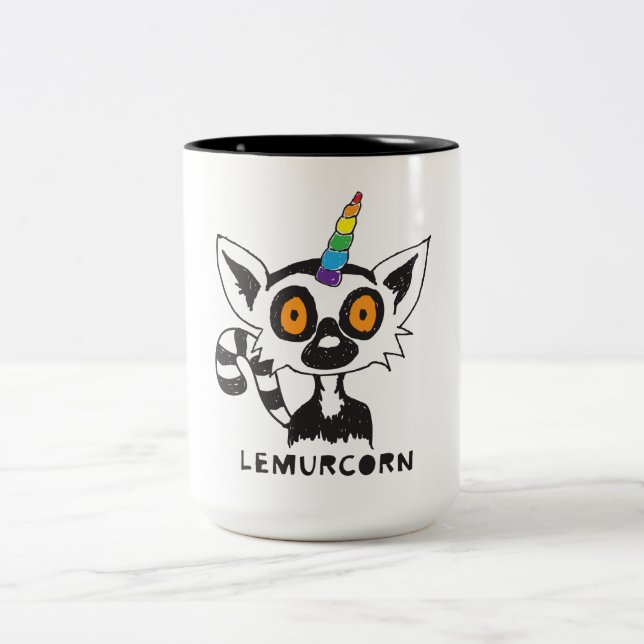 Caneca De Café Em Dois Tons LemurCorn (Centro)