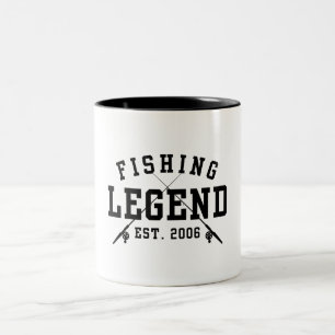 Caneca De Café Em Dois Tons Lenda da Pesca Estabelecida 2006