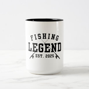 Caneca De Café Em Dois Tons Lenda da Pesca Estabelecida 2025