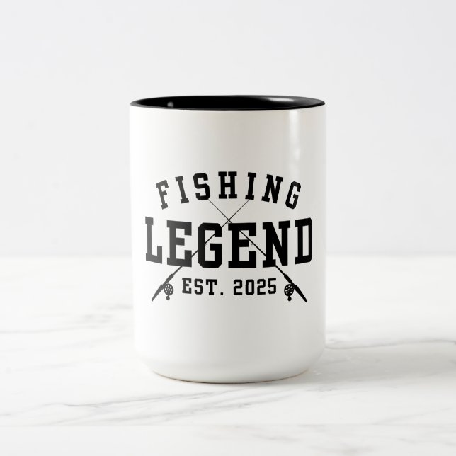 Caneca De Café Em Dois Tons Lenda da Pesca Estabelecida 2025 (Centro)