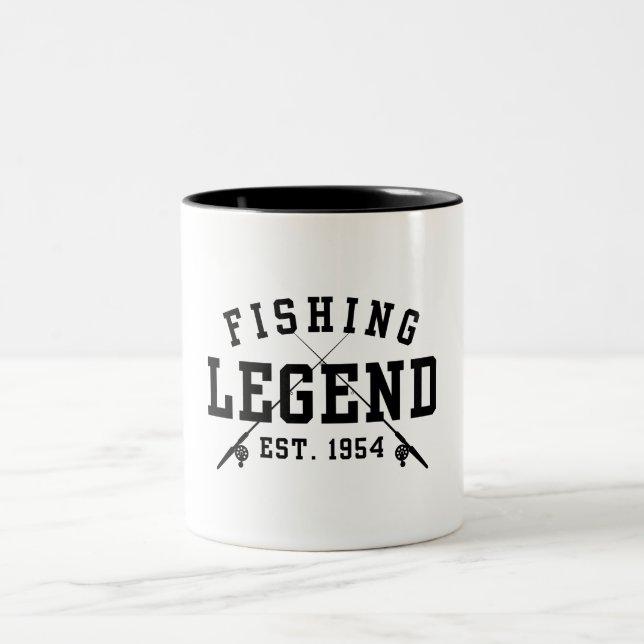 Caneca De Café Em Dois Tons Lenda da Pesca Estabelecida em 1954 (Centro)