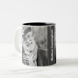 Caneca De Café Em Dois Tons Lenda de Golfe Desde Nascimento, Engraçado Moderno