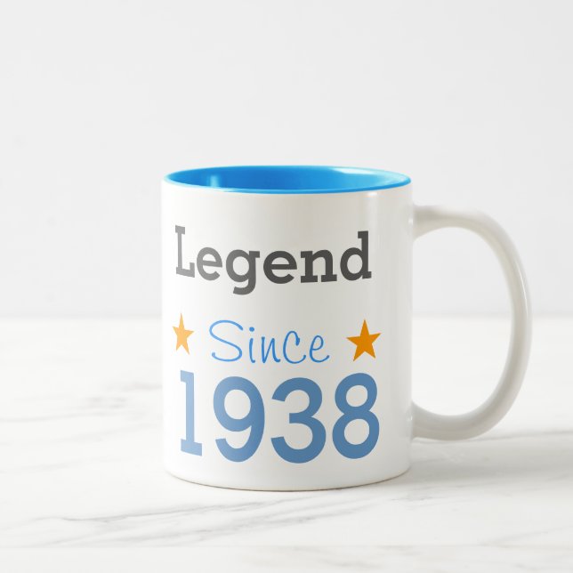 Caneca De Café Em Dois Tons Lenda Desde 1938 (Direita)