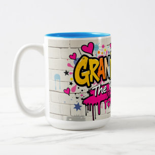 Caneca De Café Em Dois Tons Lendas do Dia dos Avós Pintados com Spray