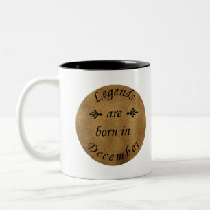 Caneca De Café Em Dois Tons Lendas Nascem em Dezembro Aniversário Vintage