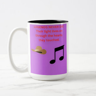 CANECA DE CAFÉ EM DOIS TONS LENDAS NUNCA MORREM