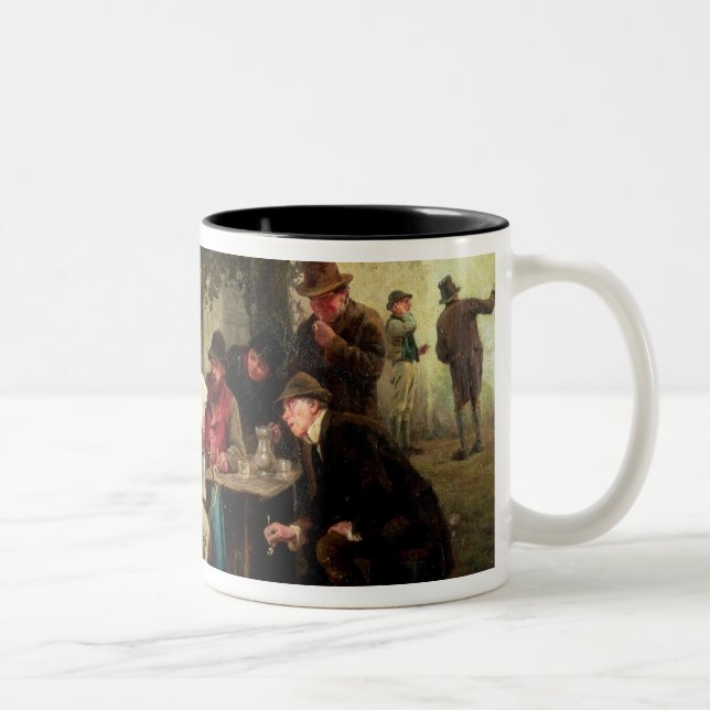 Caneca De Café Em Dois Tons Lendo a notícia (Direita)