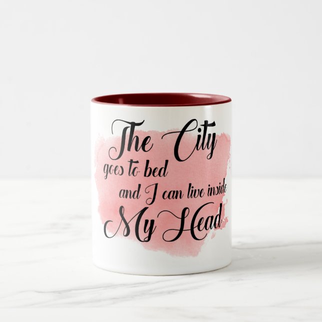 Caneca De Café Em Dois Tons Lente-d'água "A cidade vai para a cama" (Centro)