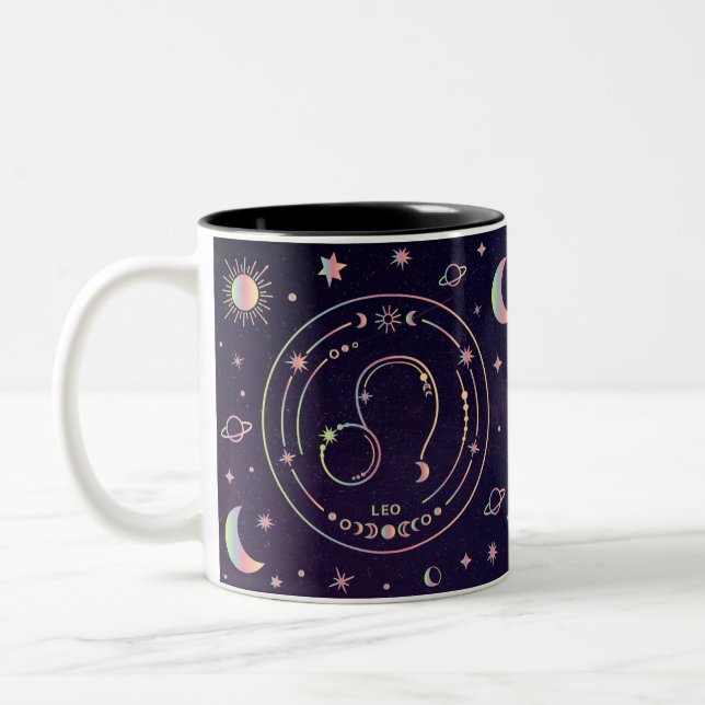 Caneca De Café Em Dois Tons Leo Horoscope Astrologic (Esquerda)