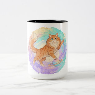 Caneca De Café Em Dois Tons Leo Zodiac Cat Mug - Astrologia Cósmica Felina