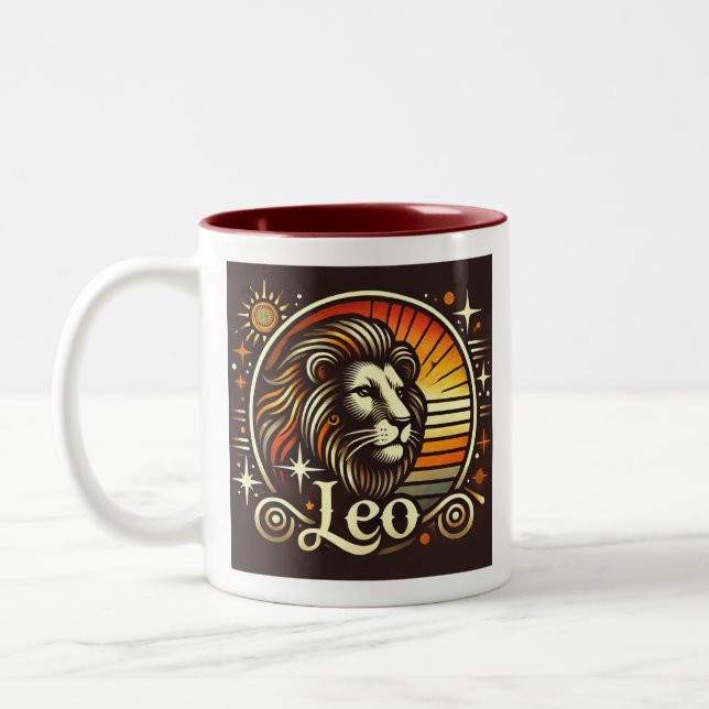 Caneca De Café Em Dois Tons Leo Zodiac Coffee Mug Dois Toneladas (Esquerda)