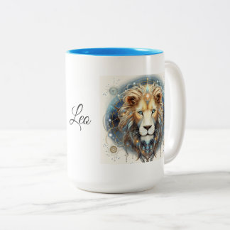Caneca De Café Em Dois Tons Leo Zodiac Mug, 15 oz