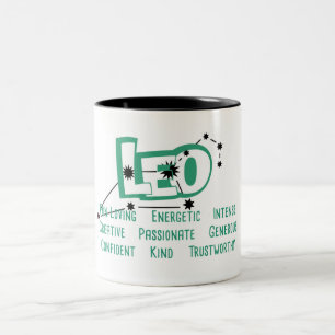 Caneca De Café Em Dois Tons Leo Zodiac - Sinal Traço