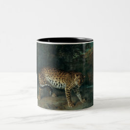Caneca De Café Em Dois Tons Leoparda (por Jean-Baptiste Oudry)