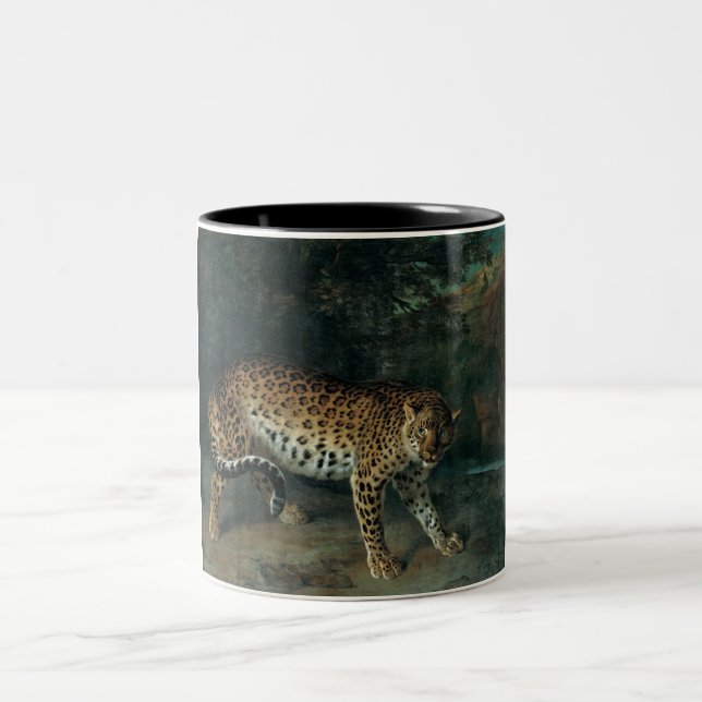 Caneca De Café Em Dois Tons Leoparda (por Jean-Baptiste Oudry) (Centro)