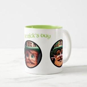 Caneca De Café Em Dois Tons Leprechauns adiciona sua Rua de imagens Patrick TT