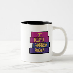 Caneca De Café Em Dois Tons Ler Livros Banidos