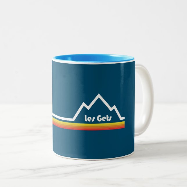 Caneca De Café Em Dois Tons Les Gets France (Frente Esquerda)