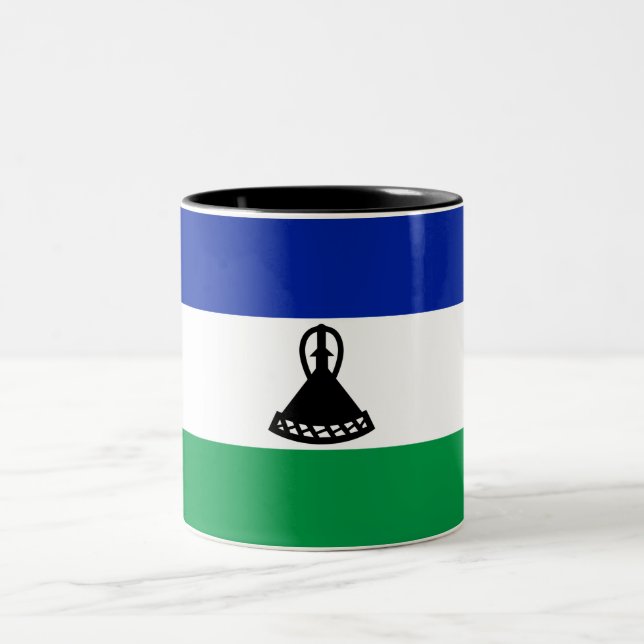 Caneca De Café Em Dois Tons Lesoto Flag (Centro)