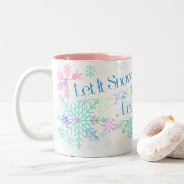 Caneca De Café Em Dois Tons Let It Snow! (Com Donut)