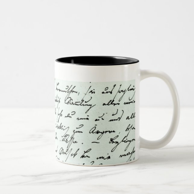 Caneca De Café Em Dois Tons Letra autógrafo de Franz Schubert (Direita)