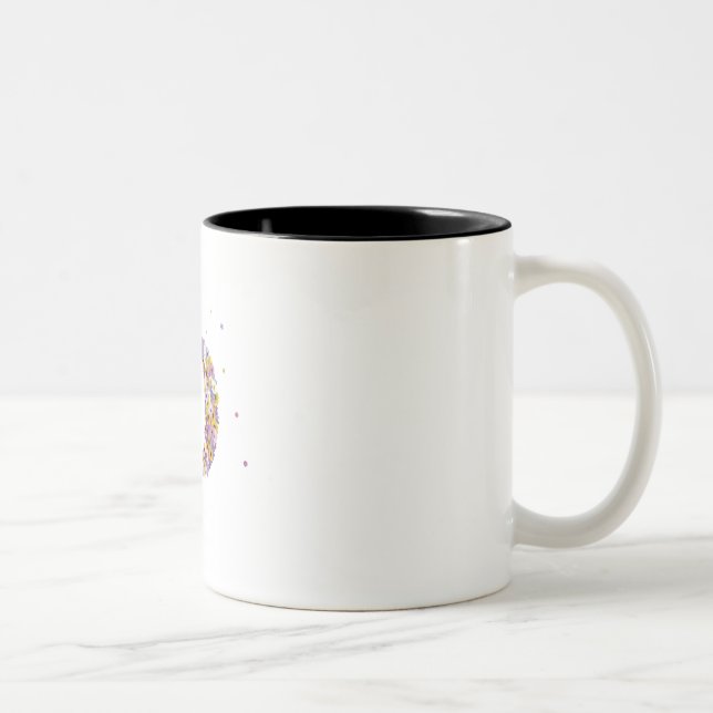 Caneca De Café Em Dois Tons Letra de Flor D (Direita)