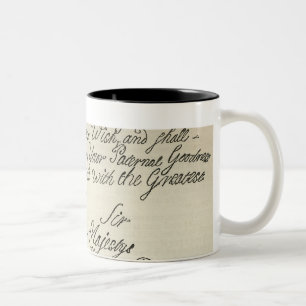 Caneca De Café Em Dois Tons Letra de George III a seu avô