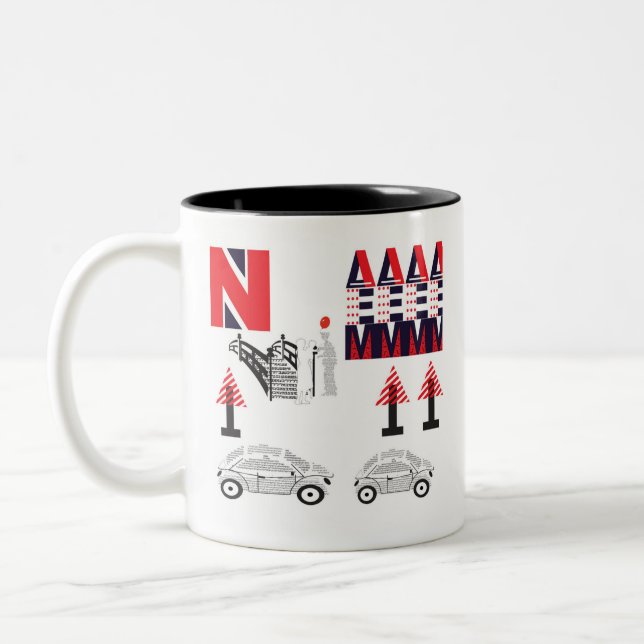Caneca De Café Em Dois Tons Letra design (Esquerda)