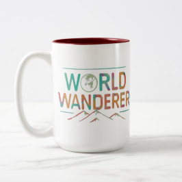 Caneca De Café Em Dois Tons Letra design do maravilha do mundo multi-cores