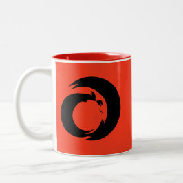 Caneca De Café Em Dois Tons Letra Estilizada "A" Monograma Arte Moderna