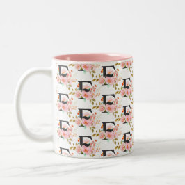 Caneca De Café Em Dois Tons Letra F