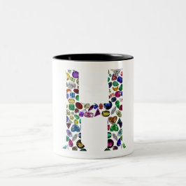 Caneca De Café Em Dois Tons Letra H Monograma
