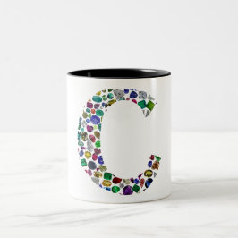 Caneca De Café Em Dois Tons Letra inicial C