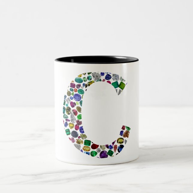 Caneca De Café Em Dois Tons Letra inicial C (Centro)
