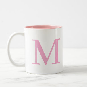 Caneca De Café Em Dois Tons Letra inicial Monograma Modern Trendy