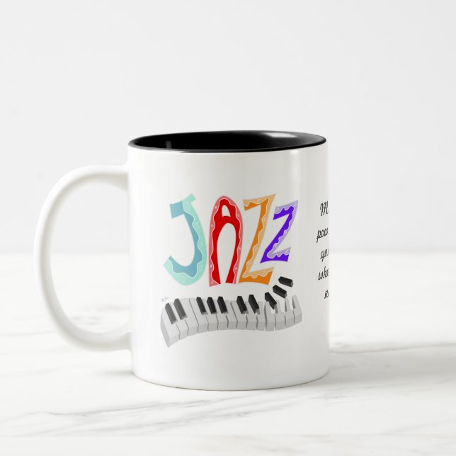 Caneca De Café Em Dois Tons Letra Jazz (Esquerda)