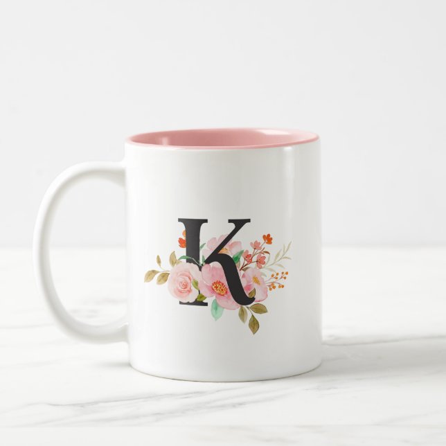 Caneca De Café Em Dois Tons Letra K (Esquerda)