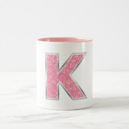 Caneca De Café Em Dois Tons Letra Minúscula Rosa K