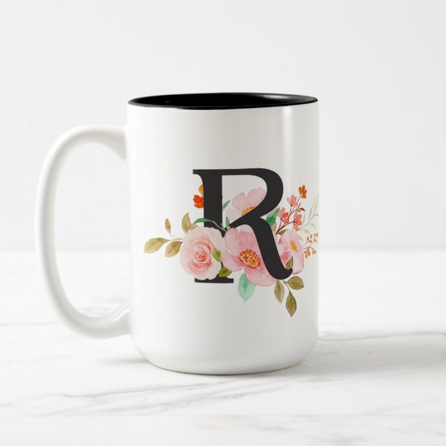 Caneca De Café Em Dois Tons Letra R (Esquerda)