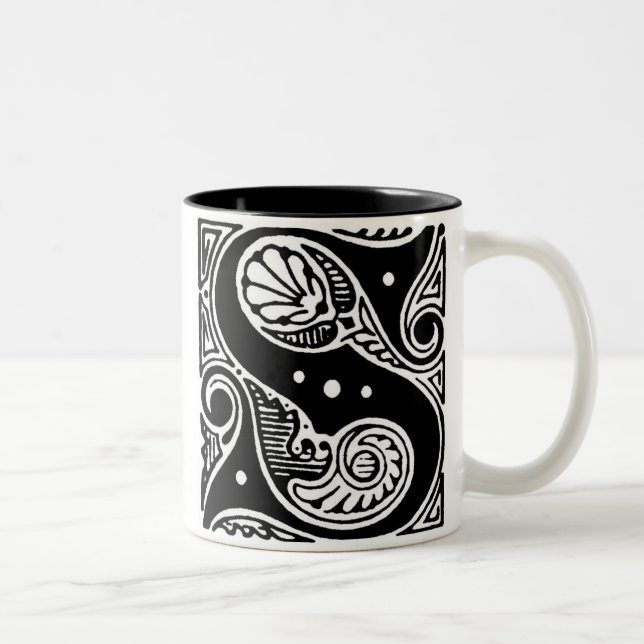 Caneca De Café Em Dois Tons Letra 'S' Mug (Direita)