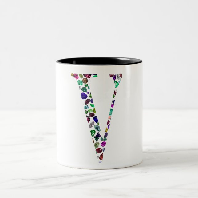 Caneca De Café Em Dois Tons Letra V Monograma (Centro)